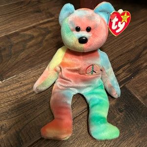 Peace TY beanie baby DOB February 1, 1996 original tags HANDMADE